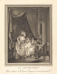 Le contretemps - Francois Nicolas Barthelemy Dequevauviller after Nicolas Lavreince