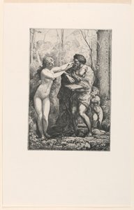 Artiste et une nymphe, des Douze Eaux-fortes de Chifflart - Francois Nicolas Chifflart