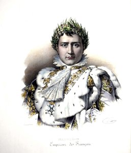 Napoléon 1er (1769-1821) lors de son couronnement en 1804 (gravure)