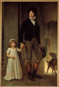 Portrait en pied du peintre Jean Baptiste Isabey (1767-1855) et de sa fille Peinture de François Gérard (1770-1837) 1795