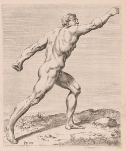 Le Gladiateur Borghèse, vue de côté, tourné à droite [plaque 28]