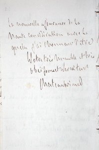 Lettre avec signature de l