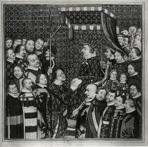 Louis II (1337-1410) Comte de Clément, rendant hommage à Charles V (1338-80) copie d
