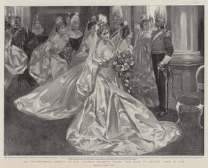 Un effet imprévu au salon de la reine, la ruée pour obtenir de bonnes places - Frank Craig