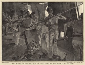 Plus de vapeur, la salle des chaudières du HMS Nile pendant la ruée vers le sud de la flotte B - Frank Craig