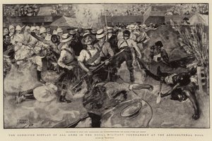La démonstration combinée de toutes les armes au tournoi militaire royal au Agricultural Hall - Frank Craig