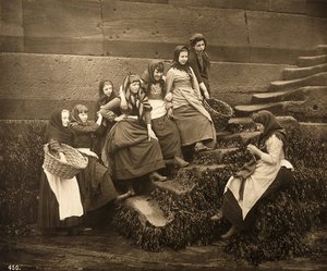 Femmes attendant la pêche du jour, port de Whitby, North Yorkshire, c.1899 - Frank Meadow Sutcliffe