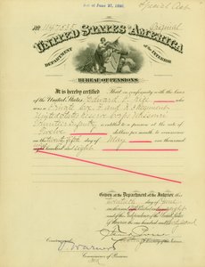 Avis de droit à pension pour Edward Parker Rice, 20 juin 1908 - Frank Pierce
