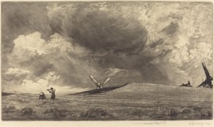 Une colline du Sussex - Frank Short, after John Constable