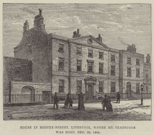 Maison dans Rodney-Street, Liverpool, où M. Gladstone est né, 29 décembre 1809