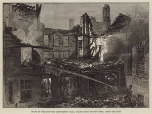 Ruines de la Scottish Corporation Hall, Crane-Court, Fleet-Street, après l