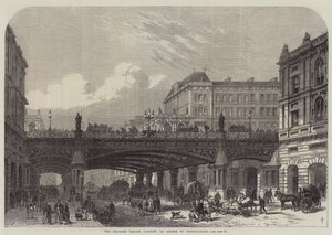 Le viaduc de Holborn Valley, en cours de construction