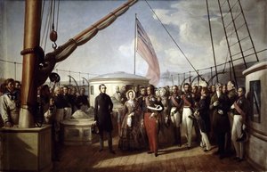 La reine Victoria reçoit le roi Louis Philippe Ier à bord du yacht royal, 2 septembre 1843