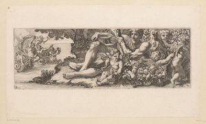 Triomphe de Galatée avec Hercule et figures allégoriques sur la rive
Figures mythologiques au bord de l