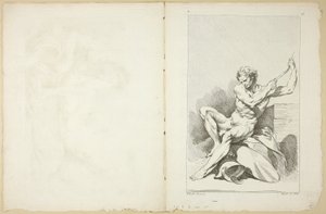 Nu académique (recto et verso), du Seconde Livre de Figures d’Académies gravées en Partie par les Professeurs de l’Académie Royale