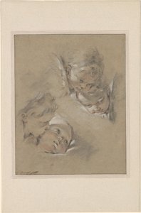 Boucher - Quatre têtes de chérubins, III, 104b - François Boucher