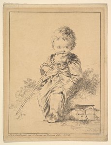Enfant tenant un bâton