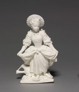 Figure de la danseuse, fabriquée par la manufacture de Vincennes, modelée par Pierre Blondeau, 1748-1752