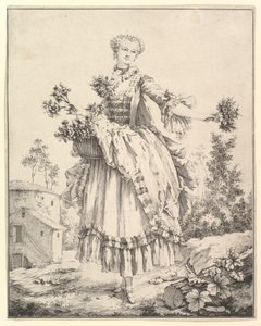 Fille aux fleurs, 18ème siècle