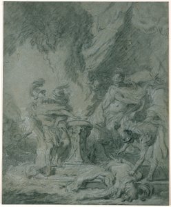 Mucius Scaevola mettant sa main dans le feu - François Boucher
