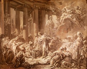 Psyché recevant les honneurs divins (étude préparatoire), vers 1740