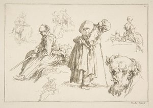 Feuille de croquis, 1753 - François Boucher