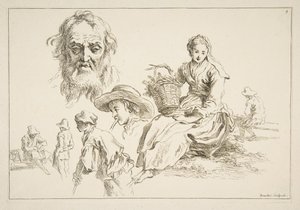 Feuille de croquis, vers 1735