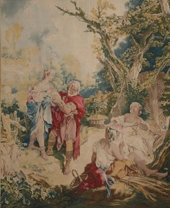 Tapisserie montrant Psyché et le vannier