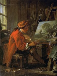 Le peintre dans son atelier, autoportrait, vers 1730