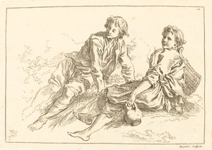 Bergers allongés - François Boucher after Abraham Bloemaert