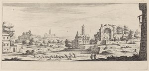 Vue du temple du Soleil à Rome - François Collignon after Israël Silvestre