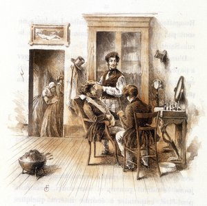 Barbier. Illustration de « Profil de grisette » appartenant à la collection « Mimi de Pinson » par Alfred de Musset
