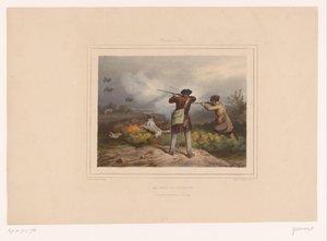 Deux chasseurs tirant sur des perdrix (Le jour de guignon)