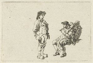 Paysans et homme fumant la pipe - François Joseph Pfeiffer (II)