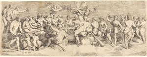 Le festin de mariage de Cupidon et Psyché - François Perrier after Raphael