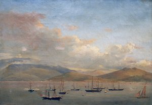 Flottes napolitaine, française et espagnole dans la baie de Gaeta