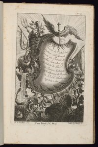 Cartouche avec le bâton de Mercure, Livre de Cartouches Irréguliers - François de Cuvilliés the Elder