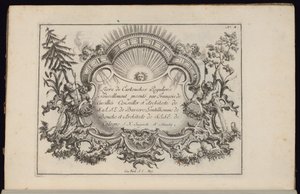 Cartouche avec soleil et quatre vents, Livre de Cartouches Réguliers - François de Cuvilliés the Elder
