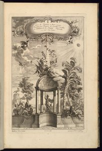 Conception pour panneaux avec Tempietto avec Minerve, couronné par un obélisque et la Victoire - François de Cuvilliés the Elder