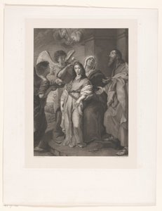 Marie en jeune femme, parée par des anges en présence de Joachim et Anne - François de Meersman