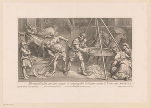 Travailleurs traitant le grain - François de Poilly (II)