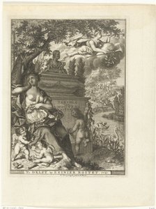 Muse et putti près du monument funéraire du poète Arnold Moonen - François van Bleyswijck