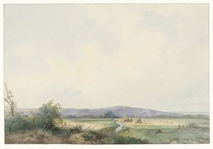 Paysage avec prairies, près des dunes