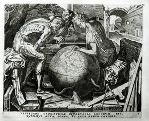 Géométrie, gravée par Hieronymus Cock - Frans Floris