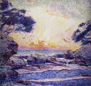 Scène de Côte; Coucher de Soleil