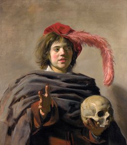 Jeune homme tenant un crâne Vanitas, 1627