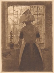 Fille zélandaise devant une fenêtre - Frans Hermesdorf