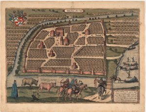 Carte de Moscou du 16ème siècle De : Civitates orbis terrarium, 1575 - Frans Hogenberg