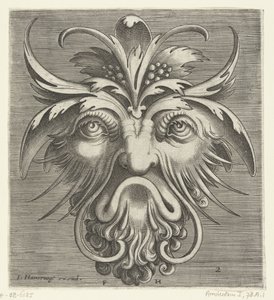 Masque avec une barbe bouclée (Pourtraicture ingenieuse de plusieurs facons de masques) - Frans Huys