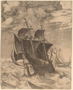 Un hulk néerlandais et un boeier - Frans Huys after Pieter Bruegel the Elder
